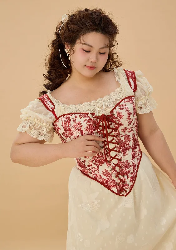 Curve & Plus Red Winery Corset