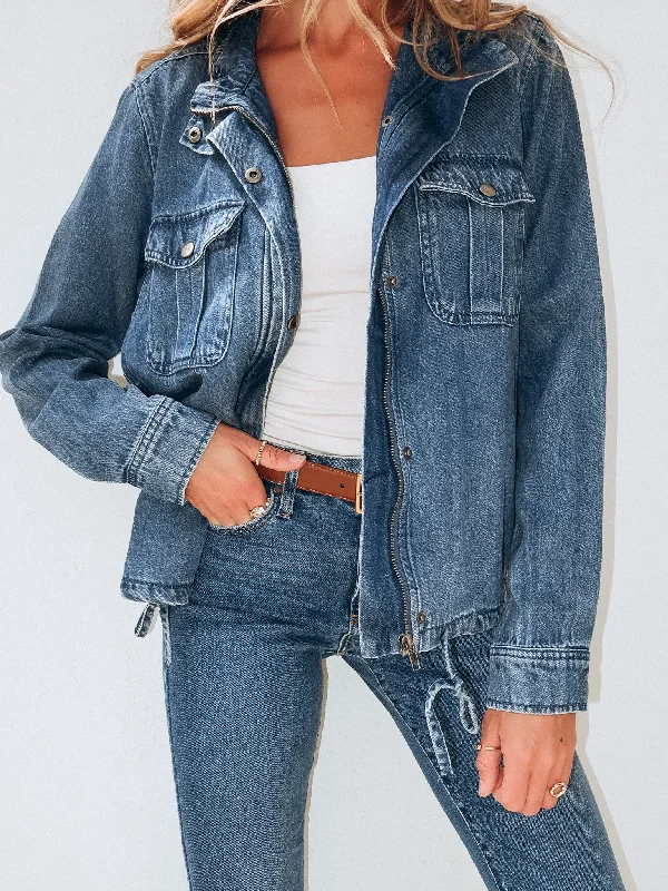 Ingrid Denim Zip Up Jacket