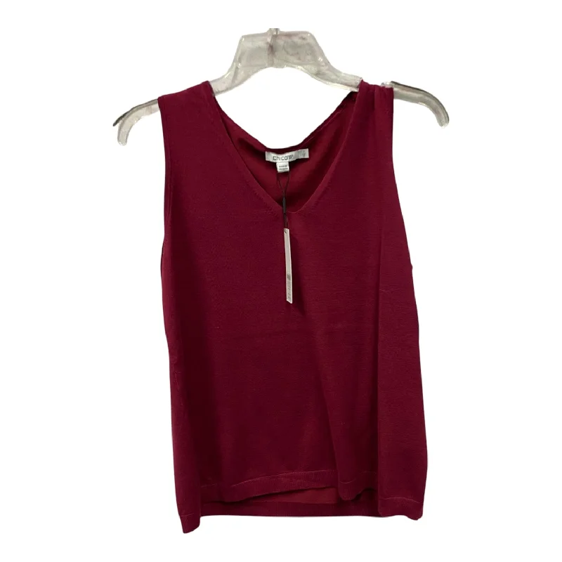 Top Sleeveless By Chicos In Red, Size:M