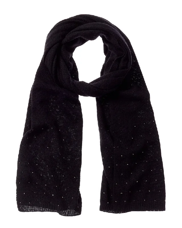 Forte Cashmere Rhinestone Border Cashmere Scarf