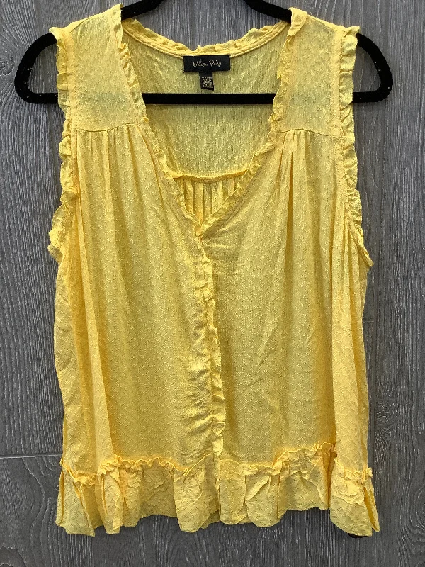 Top Sleeveless By Melissa Paige In Yellow, Size: Xl