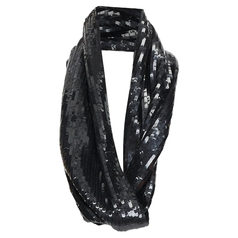 Monse Silk Sequinned Wrap Around Infinity Circle Scarf