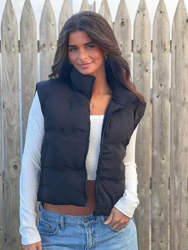 Cropped Puffer Vest