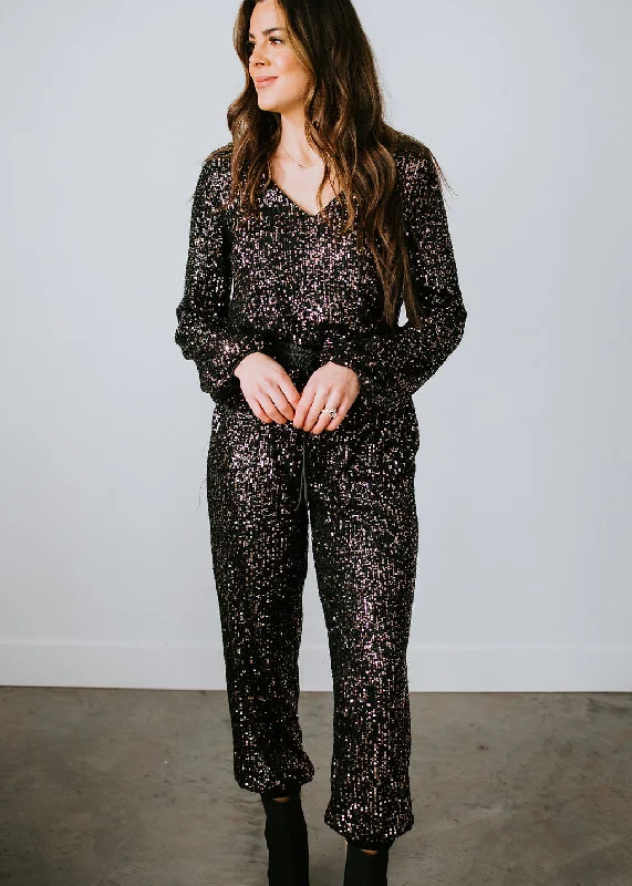 Party Agenda Sequin Jumpsuit