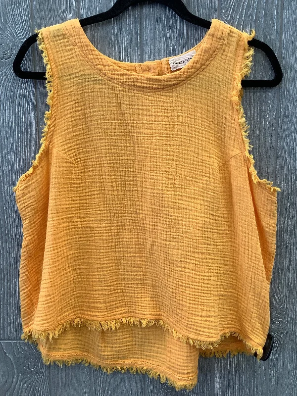 Top Sleeveless By Thread And Supply In Yellow, Size: L