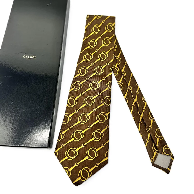 Designer Necktie In Brown And Yellow