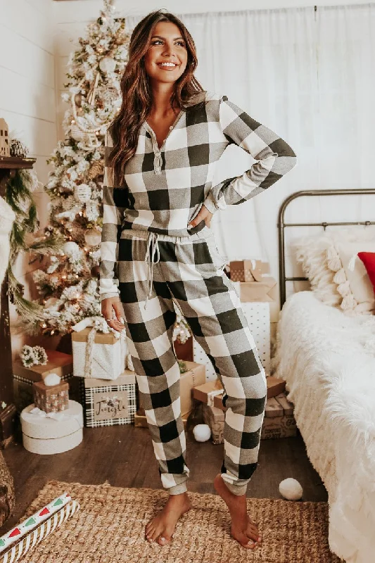 Christmas Morning Ivory Plaid Pajama Set