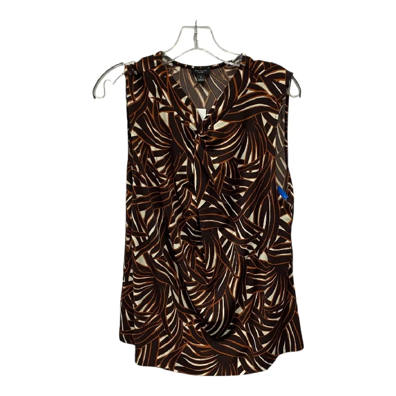 Top Sleeveless By Ann Taylor In Brown, Size:Xl