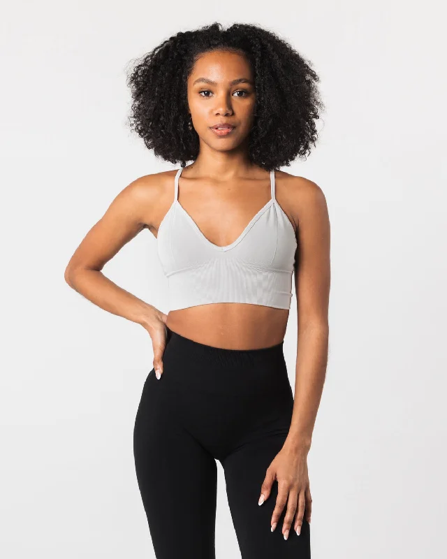 Seamless Ribbed Bra - Oyster Grey