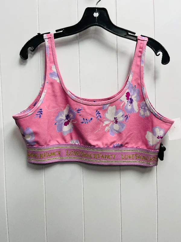 Athletic Bra By loveshackfancy In Pink & Purple, Size: Xl