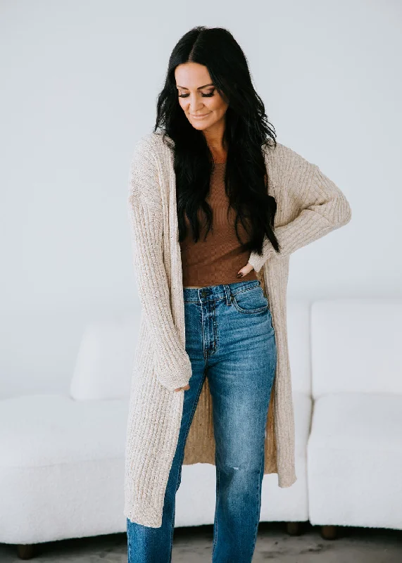 Tiyah Ribbed Duster Cardigan