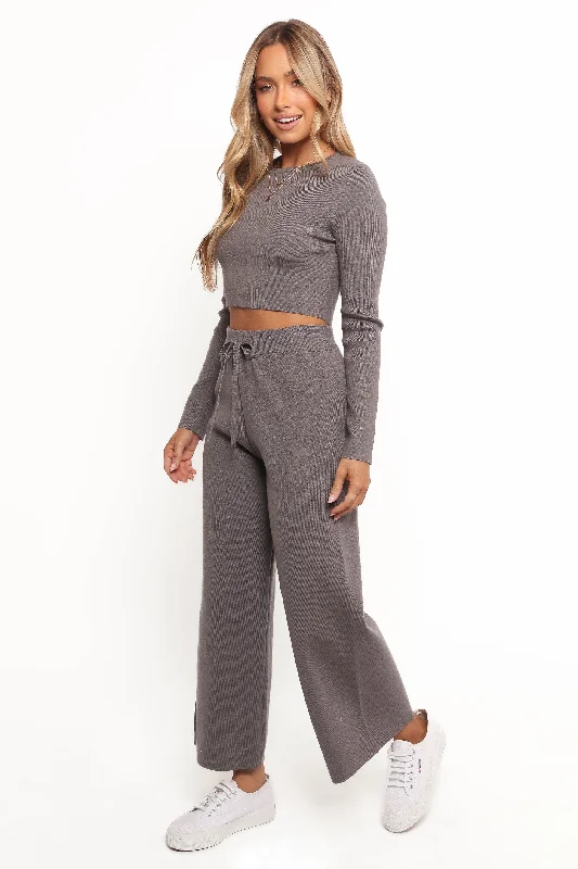 Ayers Long Sleeve Set - Charcoal Grey