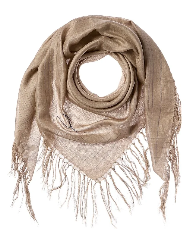 Ferragamo Mirage Silk & Linen-Blend Scarf