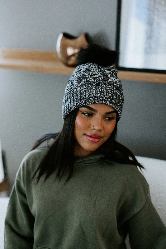 Sevin Pom Knit Beanie