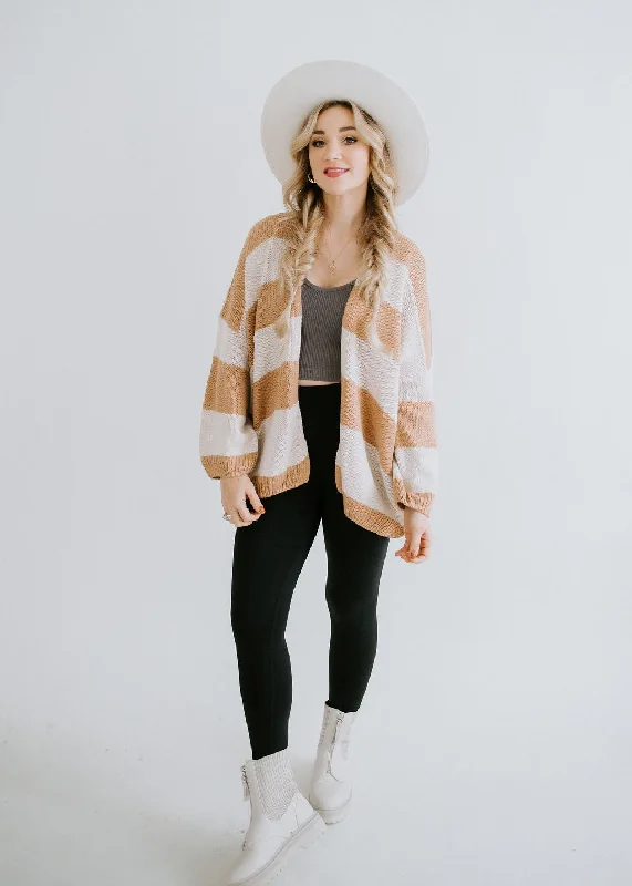 Nevaeh Striped Open Cardigan