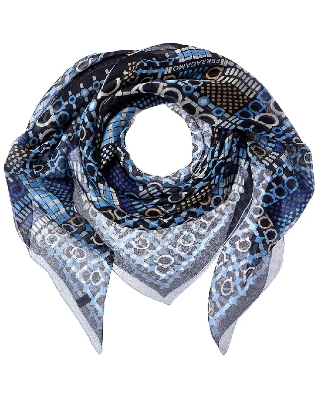 Ferragamo Gancini Printed Silk Scarf