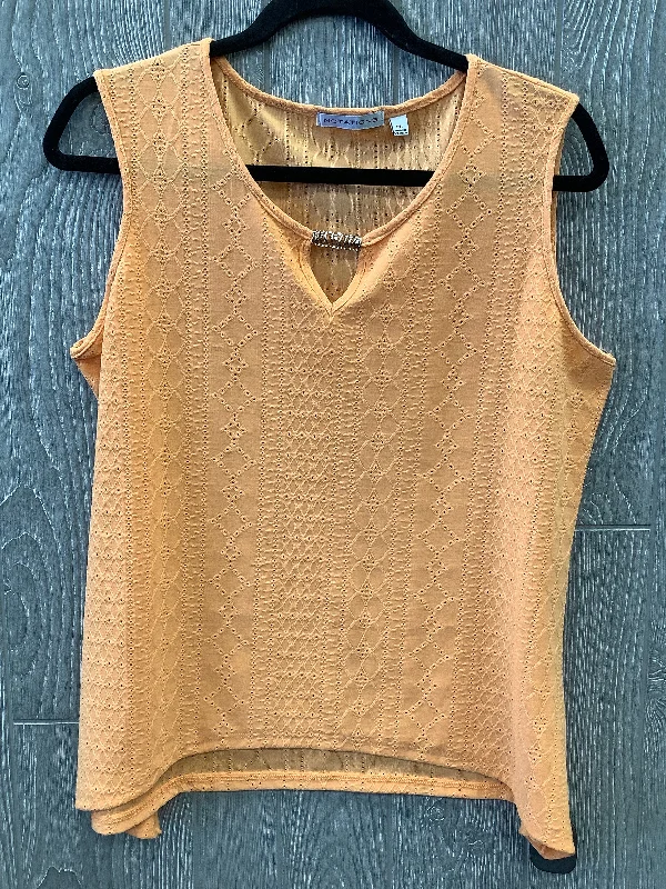 Top Sleeveless By Notations In Orange, Size: L