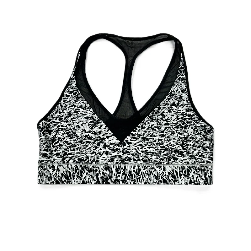 Athletic Bra By Lululemon In Black & White, Size: Xs