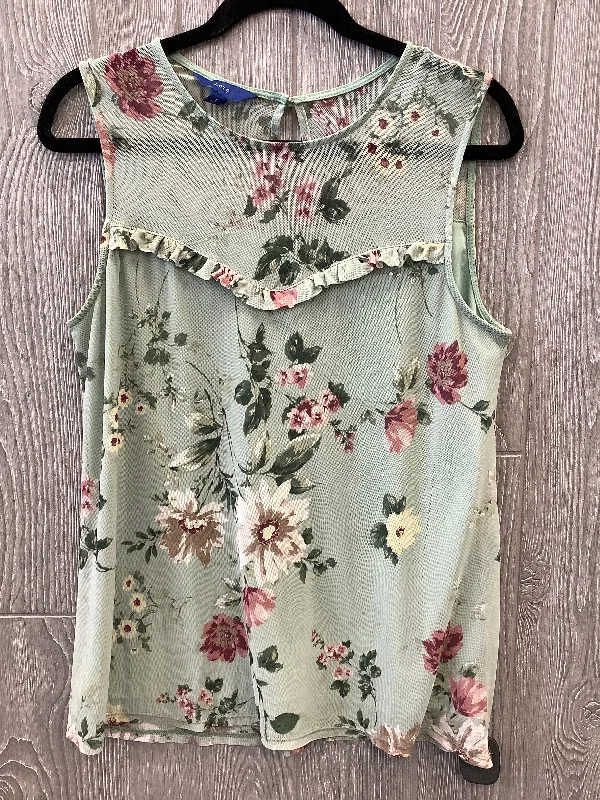 Top Sleeveless By Apt 9 In Green, Size: L