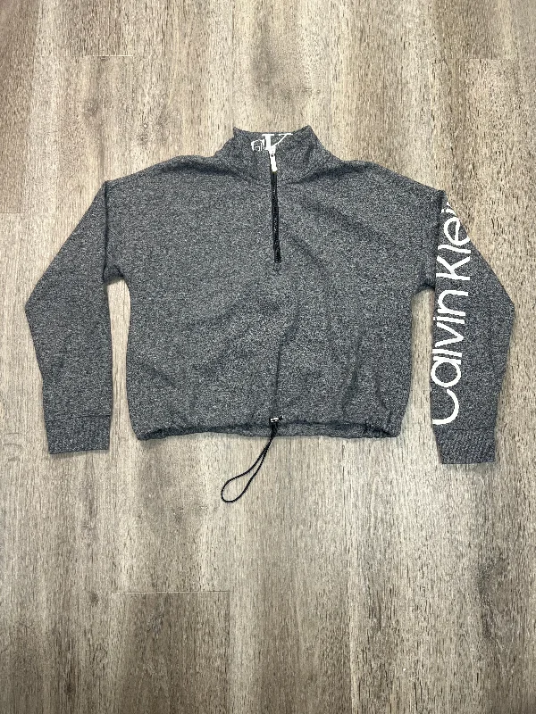 Sweatshirt Collar By Calvin Klein In Grey, Size: S