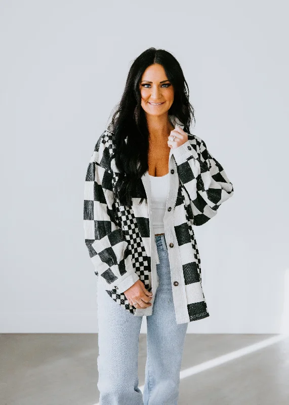 Dae Checkered Corduroy Shacket