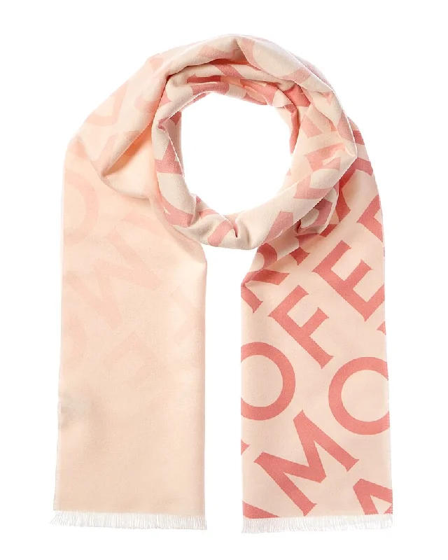 Ferragamo Logo Printed Wool & Cashmere-Blend Scarf