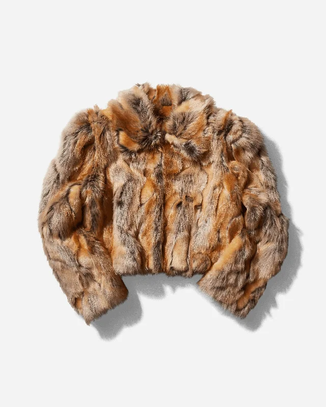 Women's Faux Fur Jacket Tan