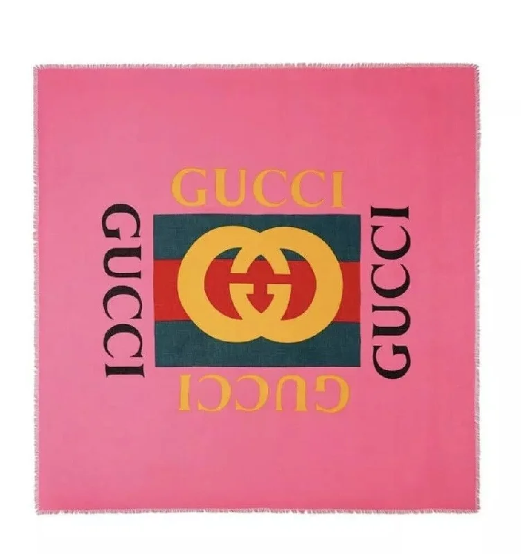 Gucci Women  Wool/Silk GRG Web GG Logo Scarf Shawl