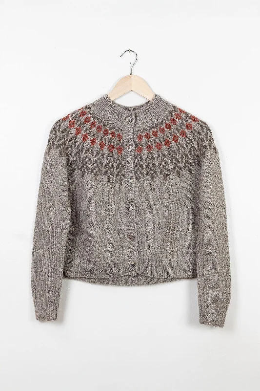 Covet Augustine Yoke Cardigan - Mushroom