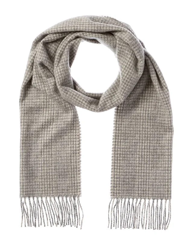 Amicale Cashmere Houndstooth Cashmere Scarf