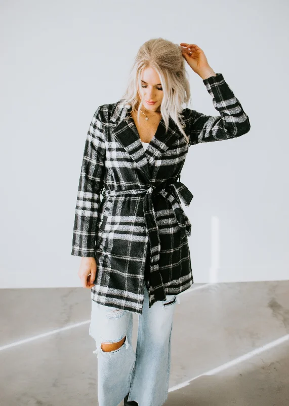 Lucas Belted Plaid Jacket