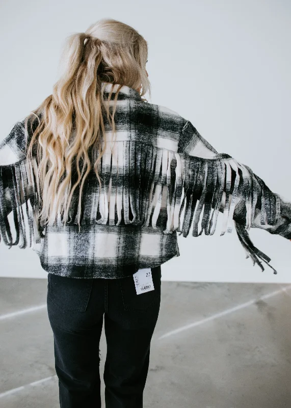 Shiloh Plaid Fringe Jacket