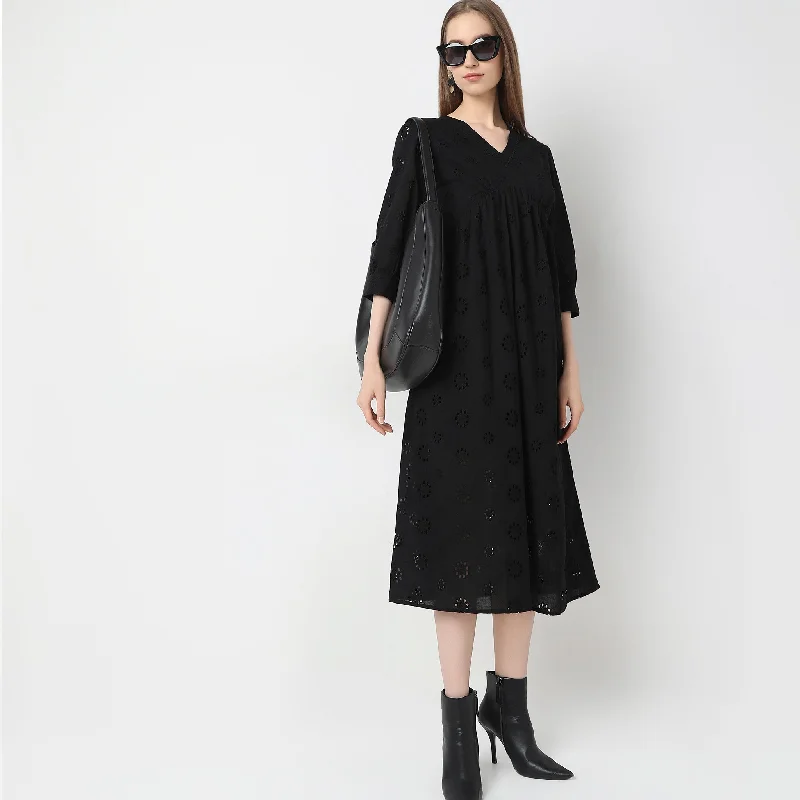 Regular Fit Solid Dress