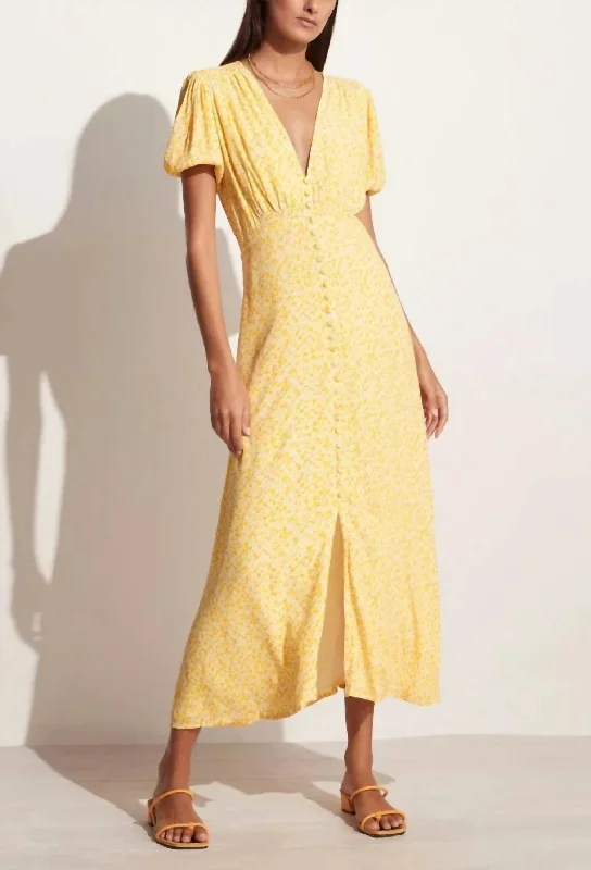 Bellavista Midi Dress in Careyes Floral Marigold