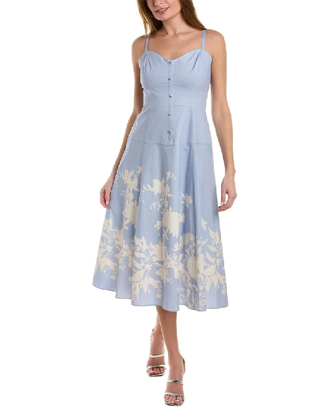 Marchesa Notte Floral Midi Dress