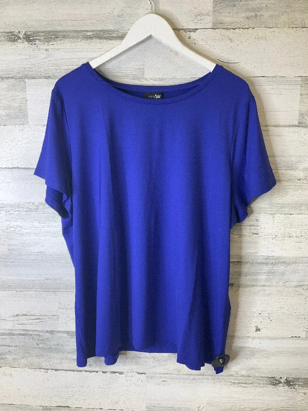 Blue Top Short Sleeve East 5th, Size 2x