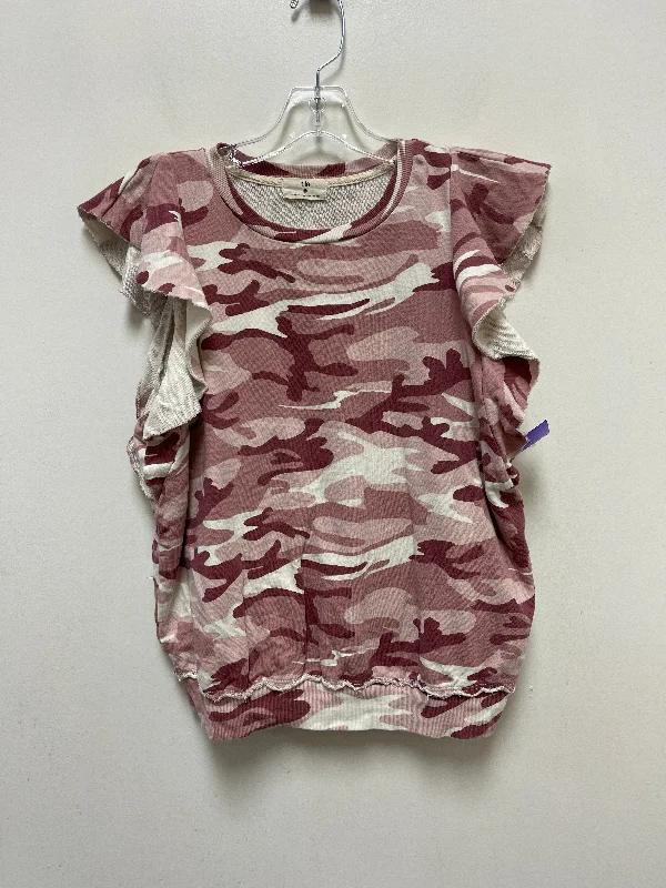 Camouflage Print Top Short Sleeve T.la, Size M