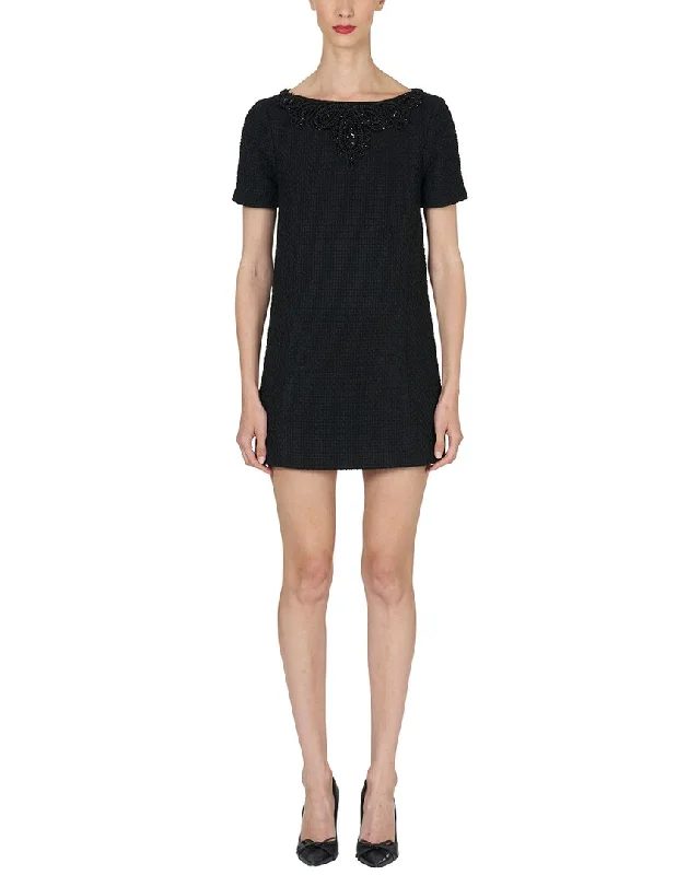 Carolina Herrera Boat Neck Shift Mini Dress