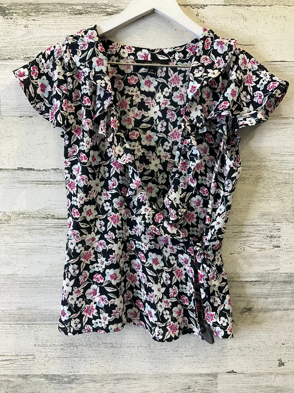 Floral Print Top Short Sleeve Banana Republic, Size Xs