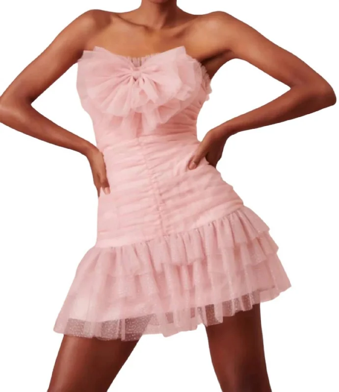 Lolisa Mini Tulle Dress In Pink Sparkle