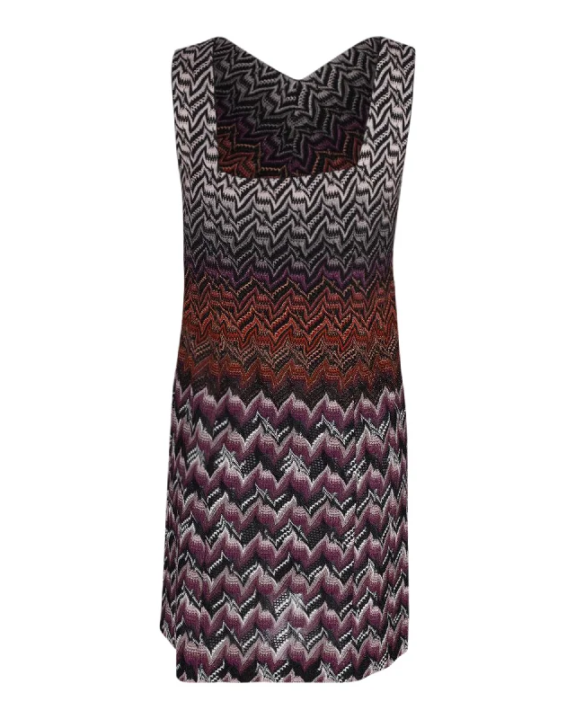 Missoni Sleeveless Mini Dress in Multicolor Print Cupro