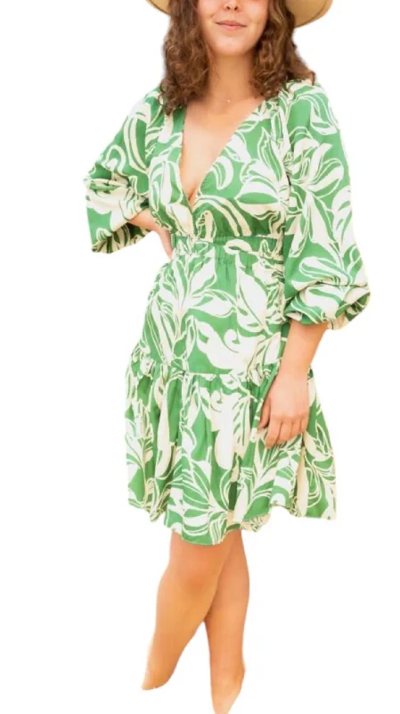 Vega Mini Dress In La Palma Green