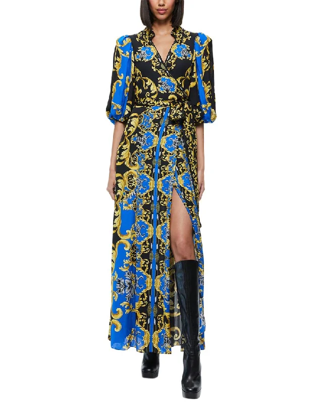 alice + olivia Alisa Wrap Shirt Maxi Dress