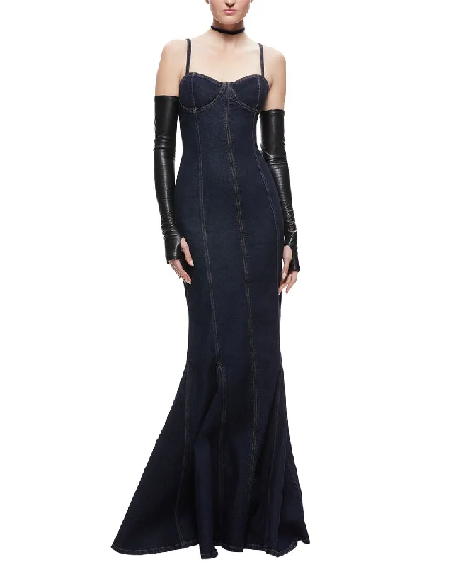 alice + olivia Natacha Godet Maxi Denim Dress