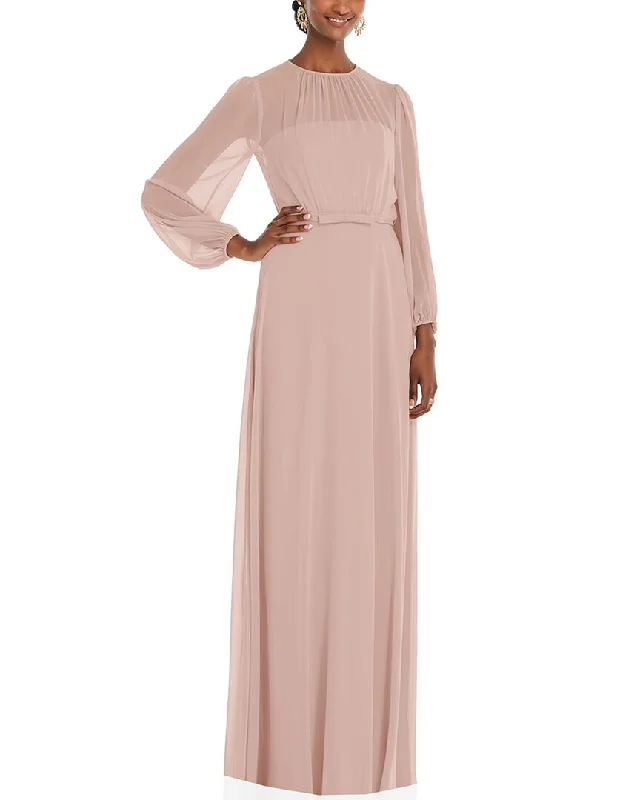 Dessy Collection Strapless Chiffon Maxi Dress