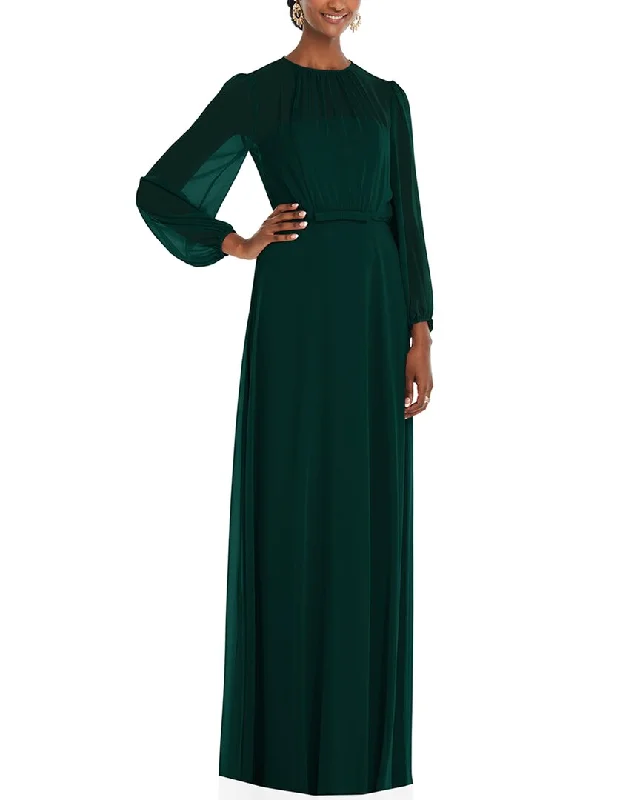 Dessy Collection Strapless Chiffon Maxi Dress