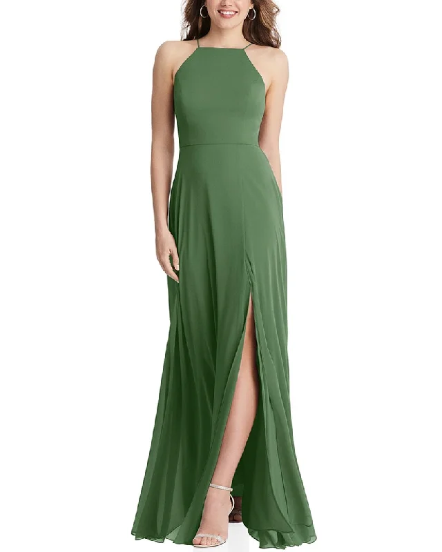 Lovely High Neck Chiffon Maxi Dress