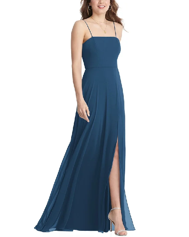 Lovely Square Neck Chiffon Maxi Dress