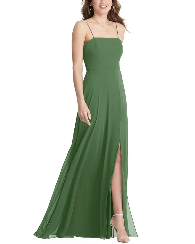 Lovely Square Neck Chiffon Maxi Dress