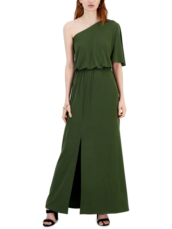 Womens Asymmetric Polyester Maxi Dress